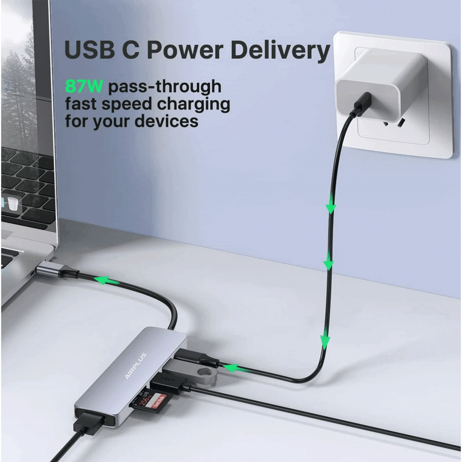 Adaptateur USB-C Hub 6 en 1 - Airplus 2 Adaptateur USB-C Hub 6 en 1 - Maroc