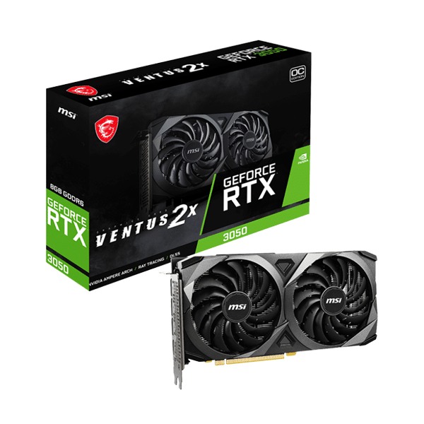 msi-geforce-rtx-3050-ventus-2x-8gb-gddr6-carte-graphique MSI GeForce RTX 3050 VENTUS 2X 8GB GDDR6 - Carte Graphique – Image 1