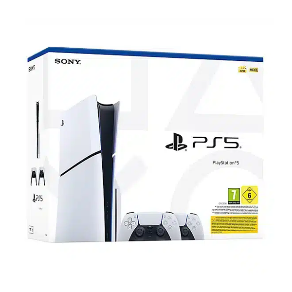 Sony PlayStation 5 Slim + 2 Manettes DualSense – Version CD (CFI-2016) Sony PlayStation 5 Slim + 2 Manettes DualSense – Version CD (CFI-2016)